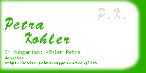 petra kohler business card